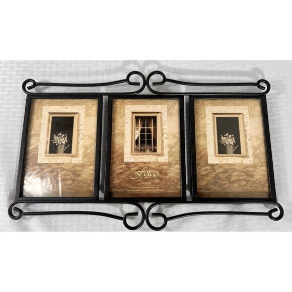 Fetco Metal Picture Frame 3 5x7 Photos - Picture 1 of 7